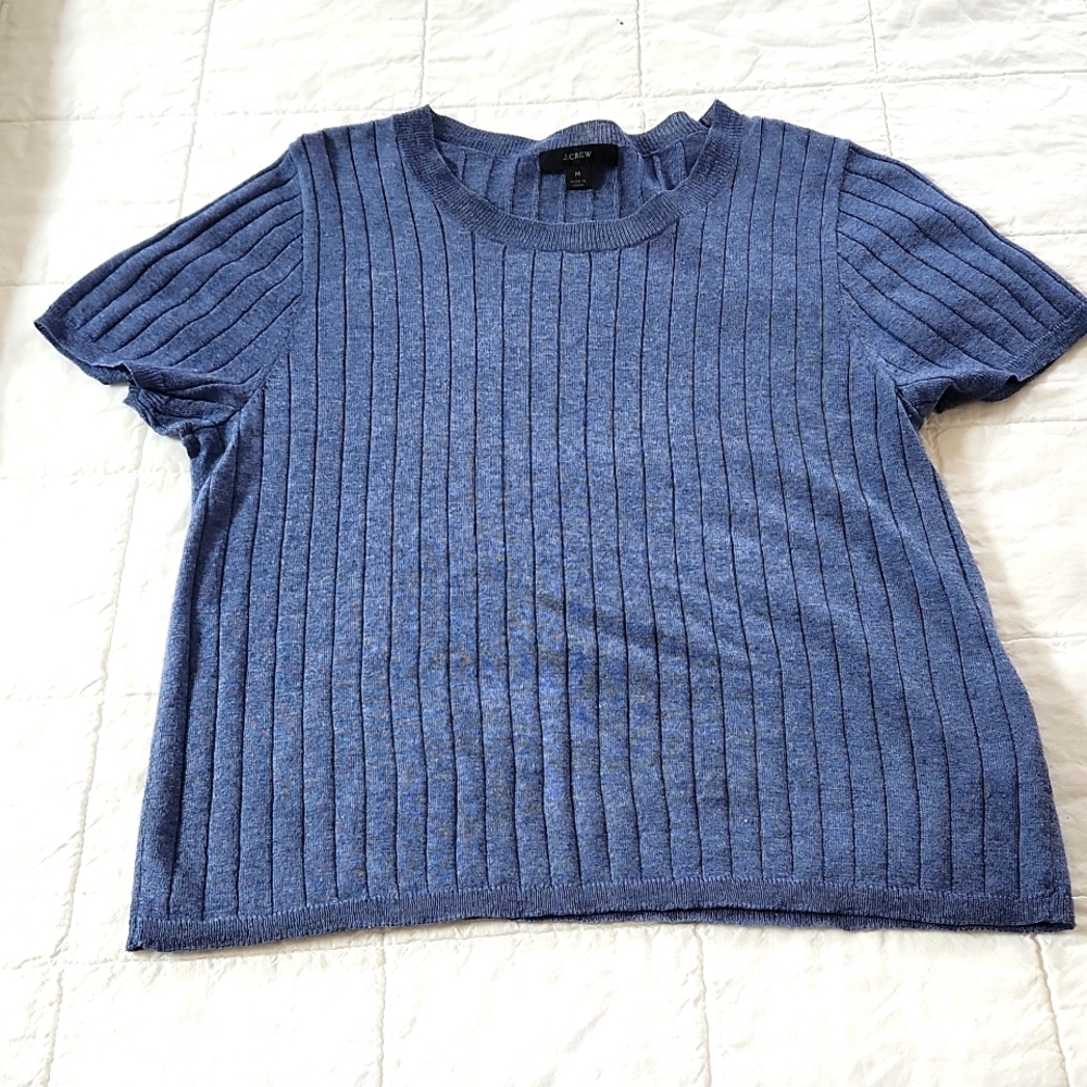 JCrew Women's cropped silk and cashmere blend t-shirt size medium